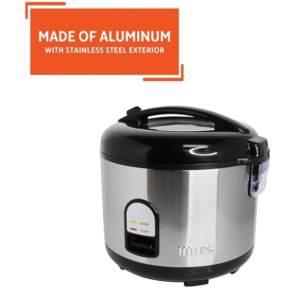 Musa Stainless Steel Rice Cooker - Black and Silver - Picture 1 of 5